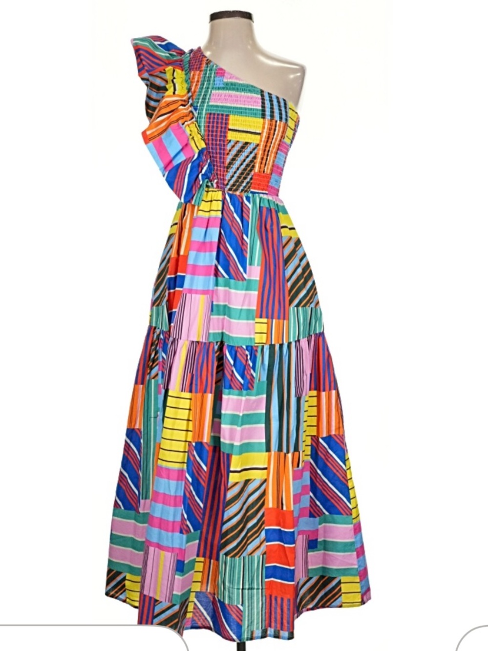 Multicolor Patchwork Maxi Skirt